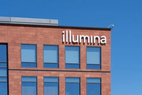 Illumina sign at its Headquarters in San Diego. Illumina is an American company that applies technologies to the analysis of genetic variation and function.