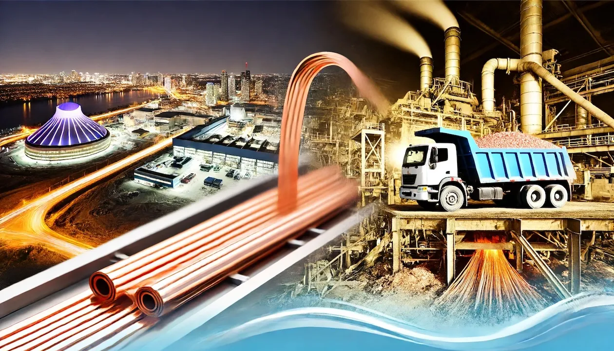 Image depicting the concept of an 'Urban Mine' with a focus on copper recycling