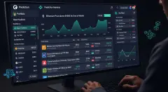 Crypto prediction markets dashboard showing odds and volumes on blockchain-based platform