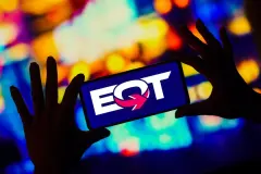 In this photo illustration, the EQT Corporation logo is displayed on a smartphone screen.