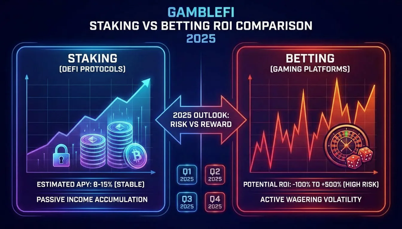 GambleFi staking vs betting ROI comparison chart 2025