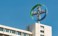 BAYER sign on top of building