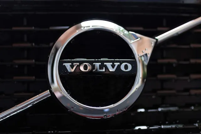 volvo logo close-up against car grille