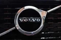 volvo logo close-up against car grille