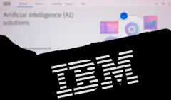 IBM Logo against Artificial Intelligence backdrop