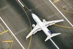united Airlines passenger plane on runway
