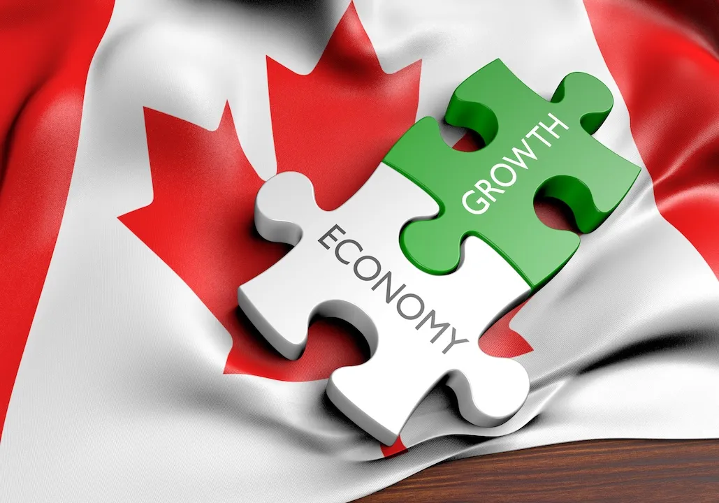 Canada economy and financial market growth concept, 3D rendering