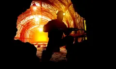 Miner in tunnel
