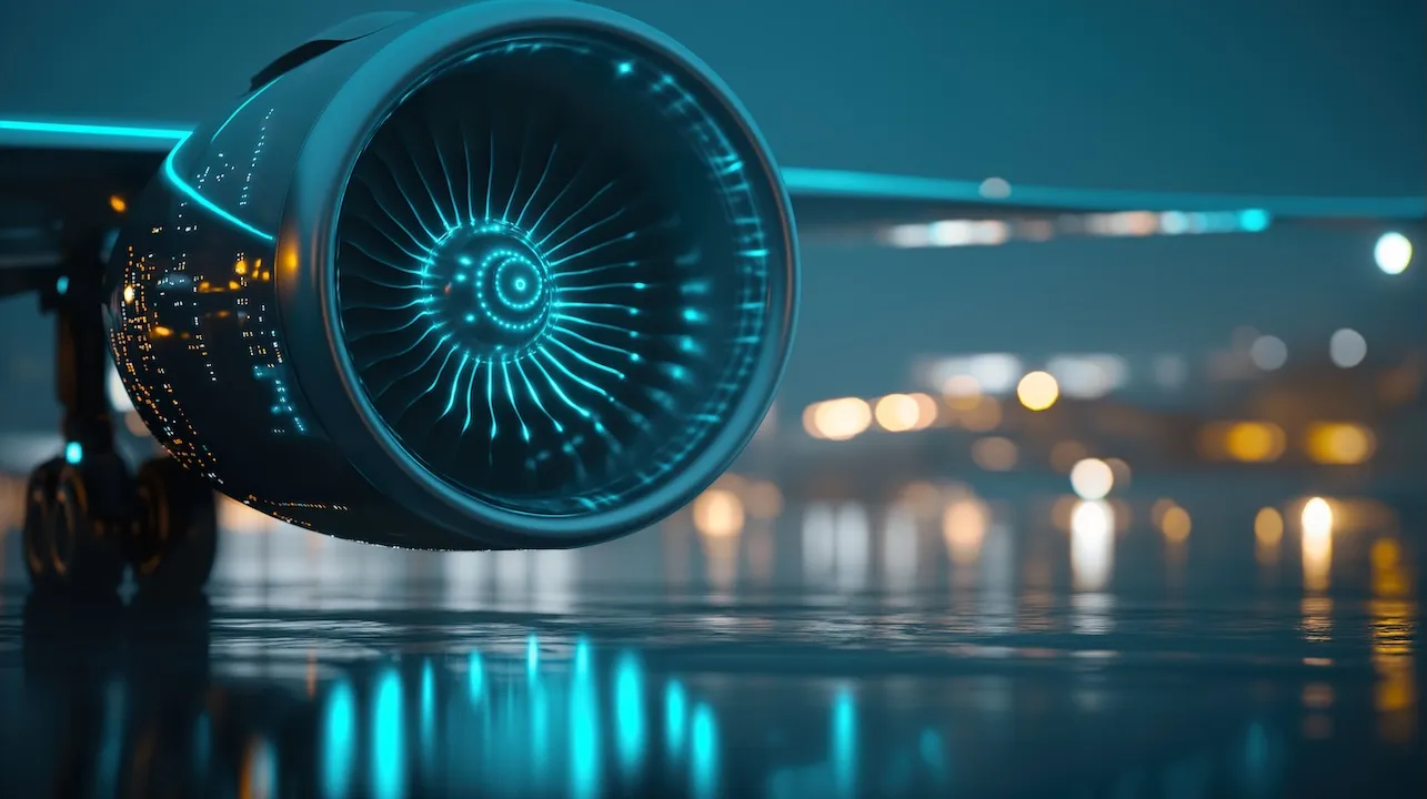 Neon Jet Engine: Digital Blue Power