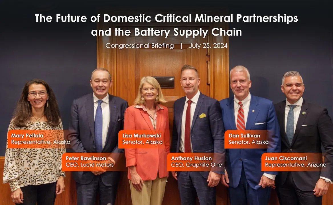 Graphite One CEO Anthony Huston and various Senators at a Congressional Briefing