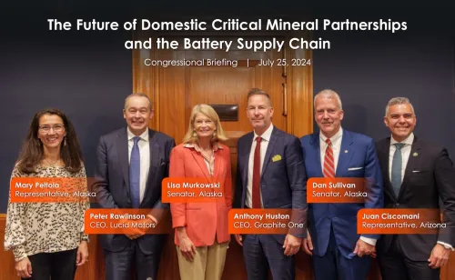 Graphite One CEO Anthony Huston and various Senators at a Congressional Briefing