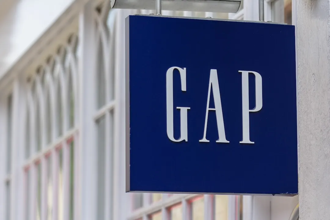 GAP clothing store logo and sign on high street