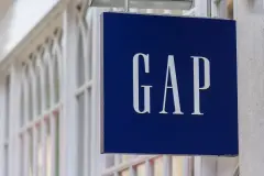 GAP clothing store logo and sign on high street