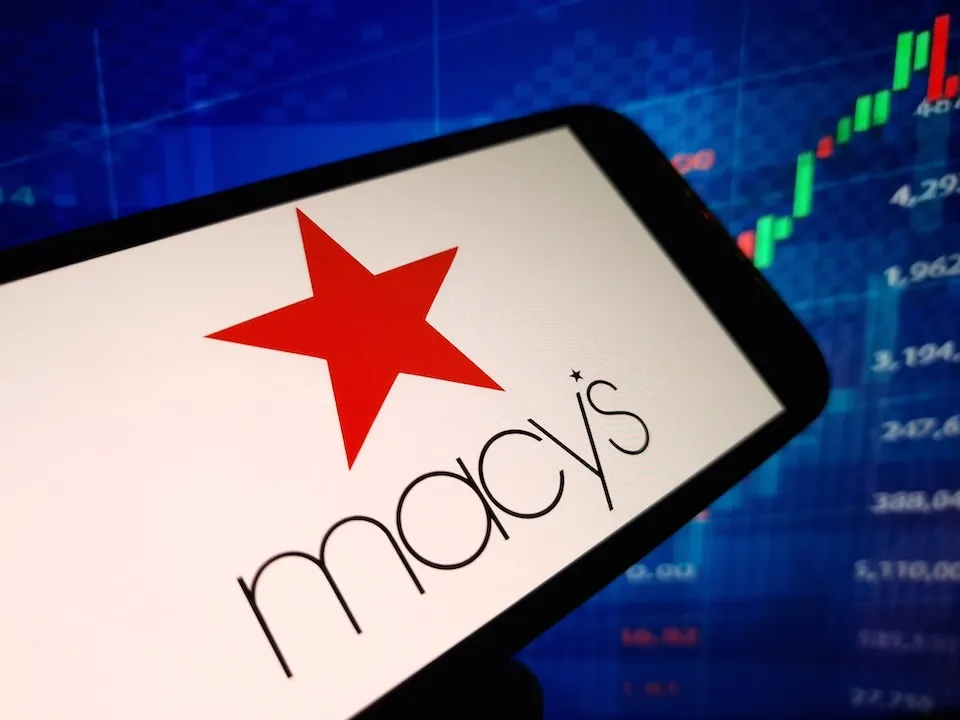 Macy`s company logo displayed on mobile phone