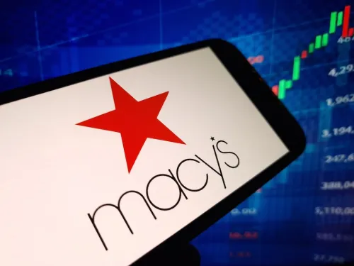 Macy`s company logo displayed on mobile phone
