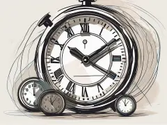 various types of bonds tied to a clock, symbolizing the concept of bond duration, hand-drawn abstract illustration for a company blog, white background, professional, minimalist, Bond duration.