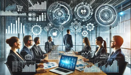 image illustrating technological advancements and market expansion in a professional business setting