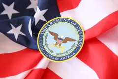 Department of Defense Seal on American Flag