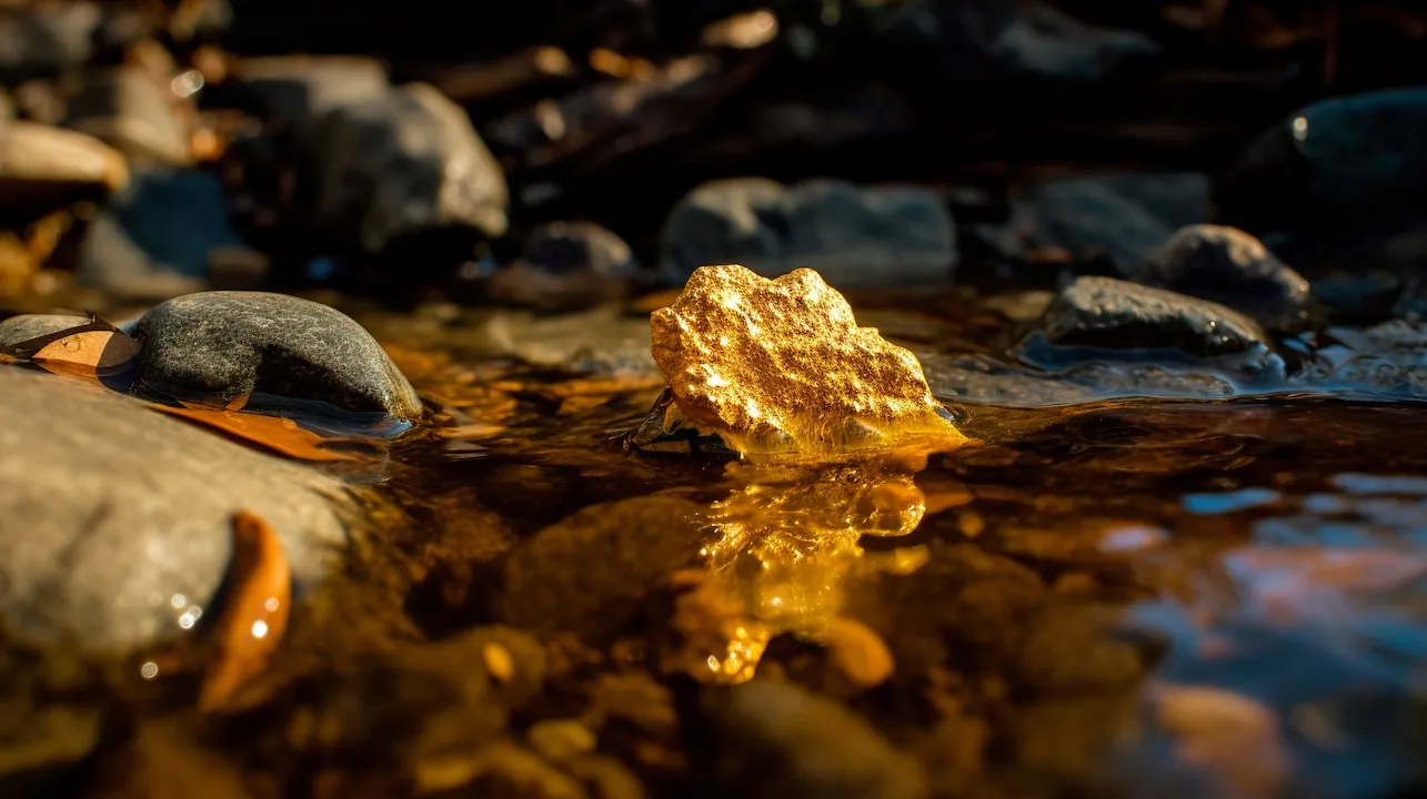 Gold Nugget in Stream