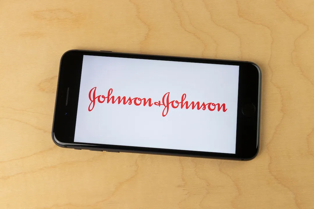 Johnson & Johnson logo on smartphone screen