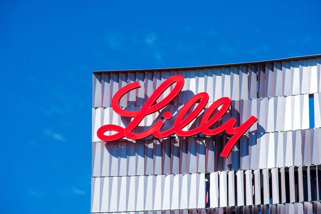 Lilly Logo on Building against blue sky