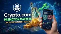 Crypto.com prediction trading interface showing binary outcome market structure