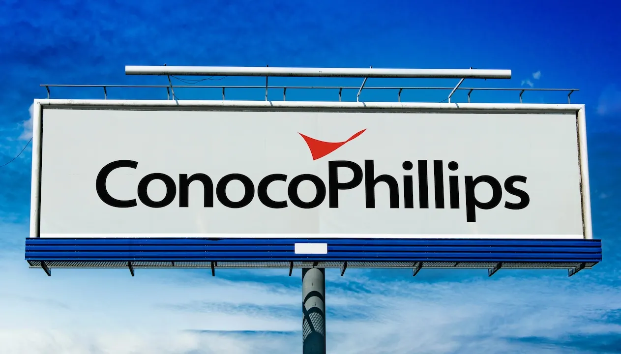 ConocoPhilips Logo on Large sign against blue sky