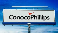 ConocoPhilips Logo on Large sign against blue sky