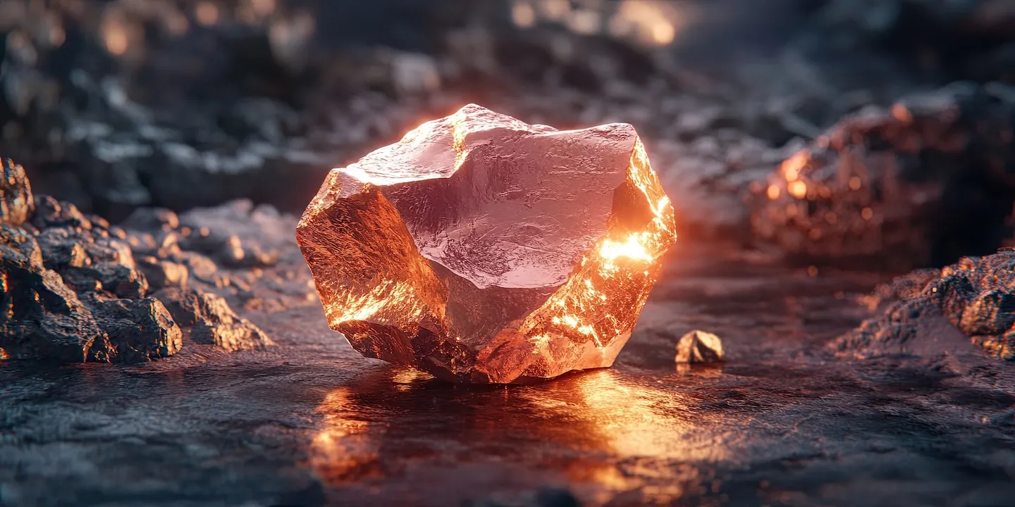 A raw copper nugget symbolizing natural resources and industrial value.