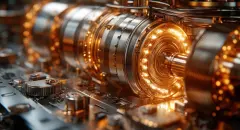 Futuristic Quantum Computer with Hyper-Realistic Circuitry and Dramatic Lighting