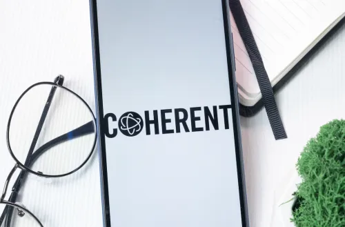 Coherent Corp Logo on Smartphone with spectacles