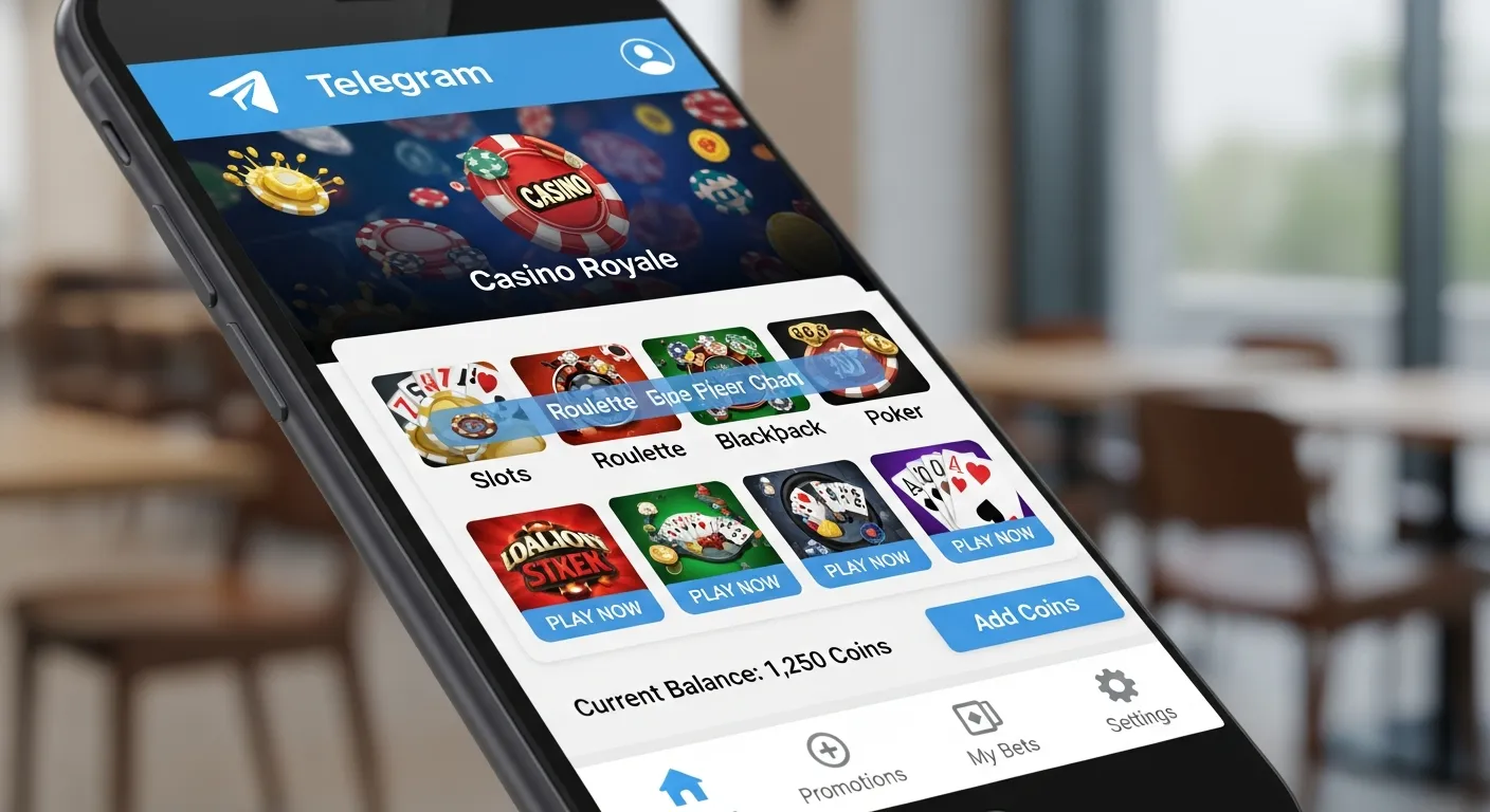 Telegram mini-app casino interface on mobile