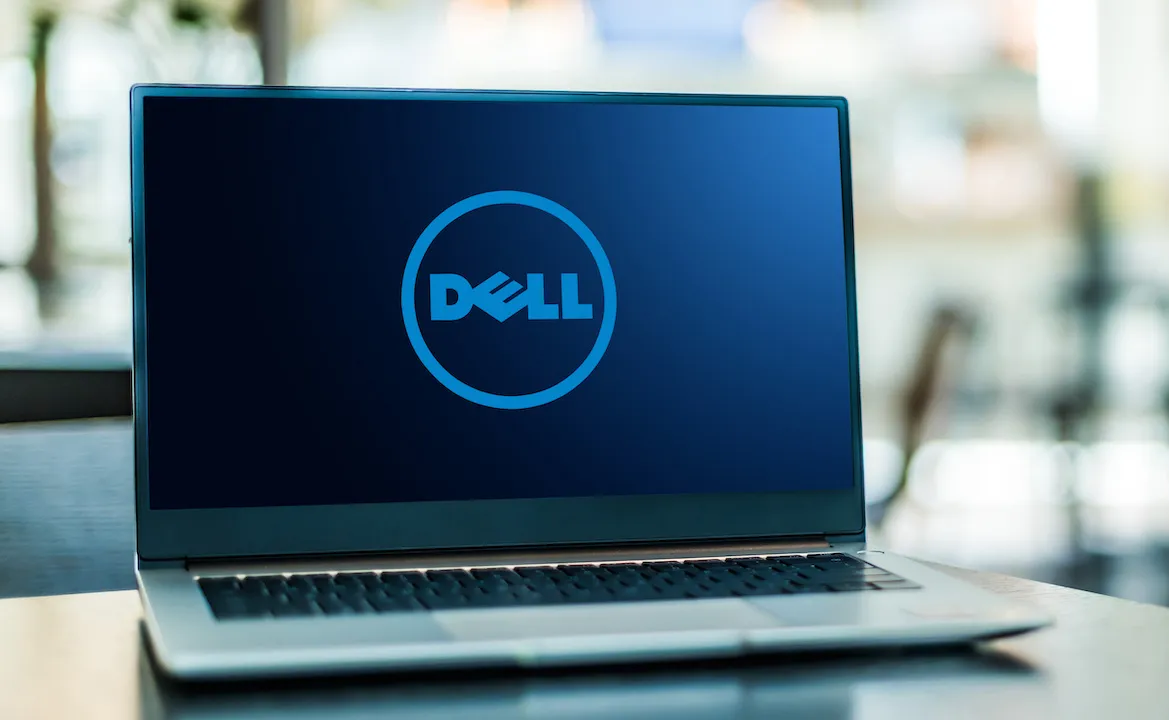 Laptop with DELL Logo on screen