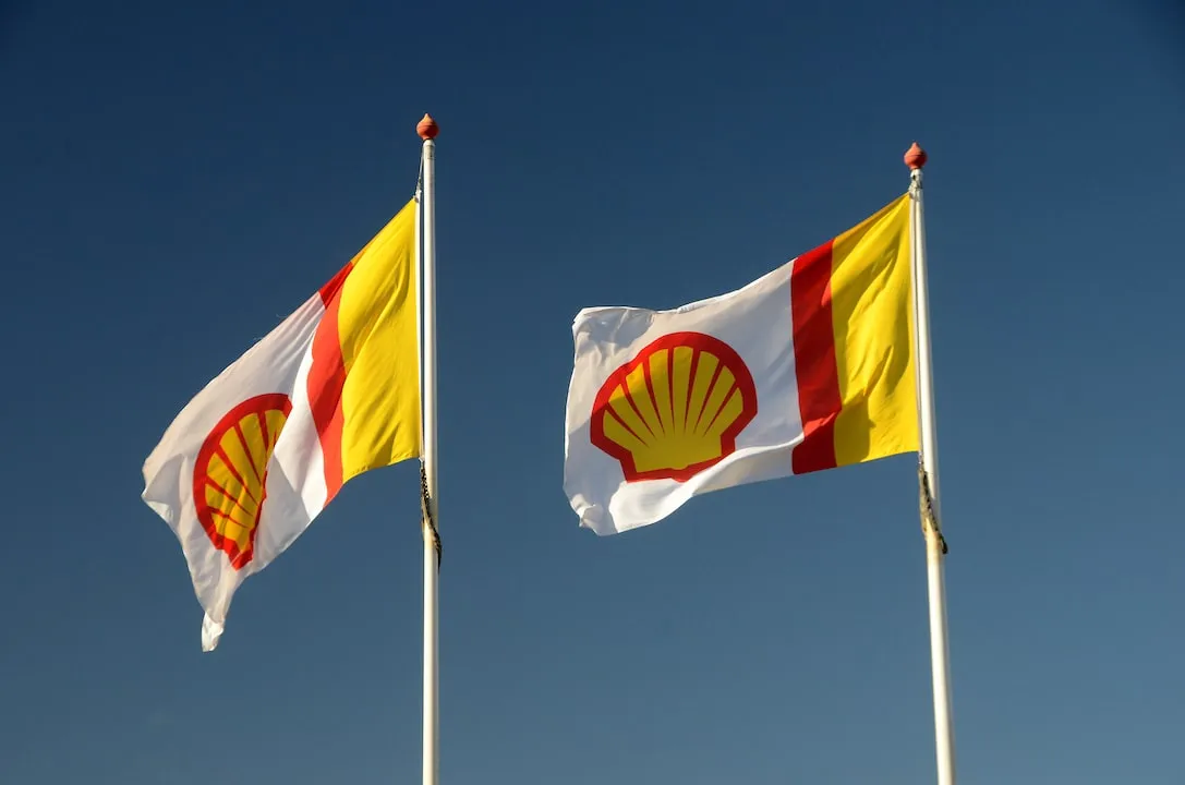 Shell flags flying oil and gas