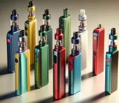 an image of colorful vapes, showcasing a variety of sleek, modern designs.