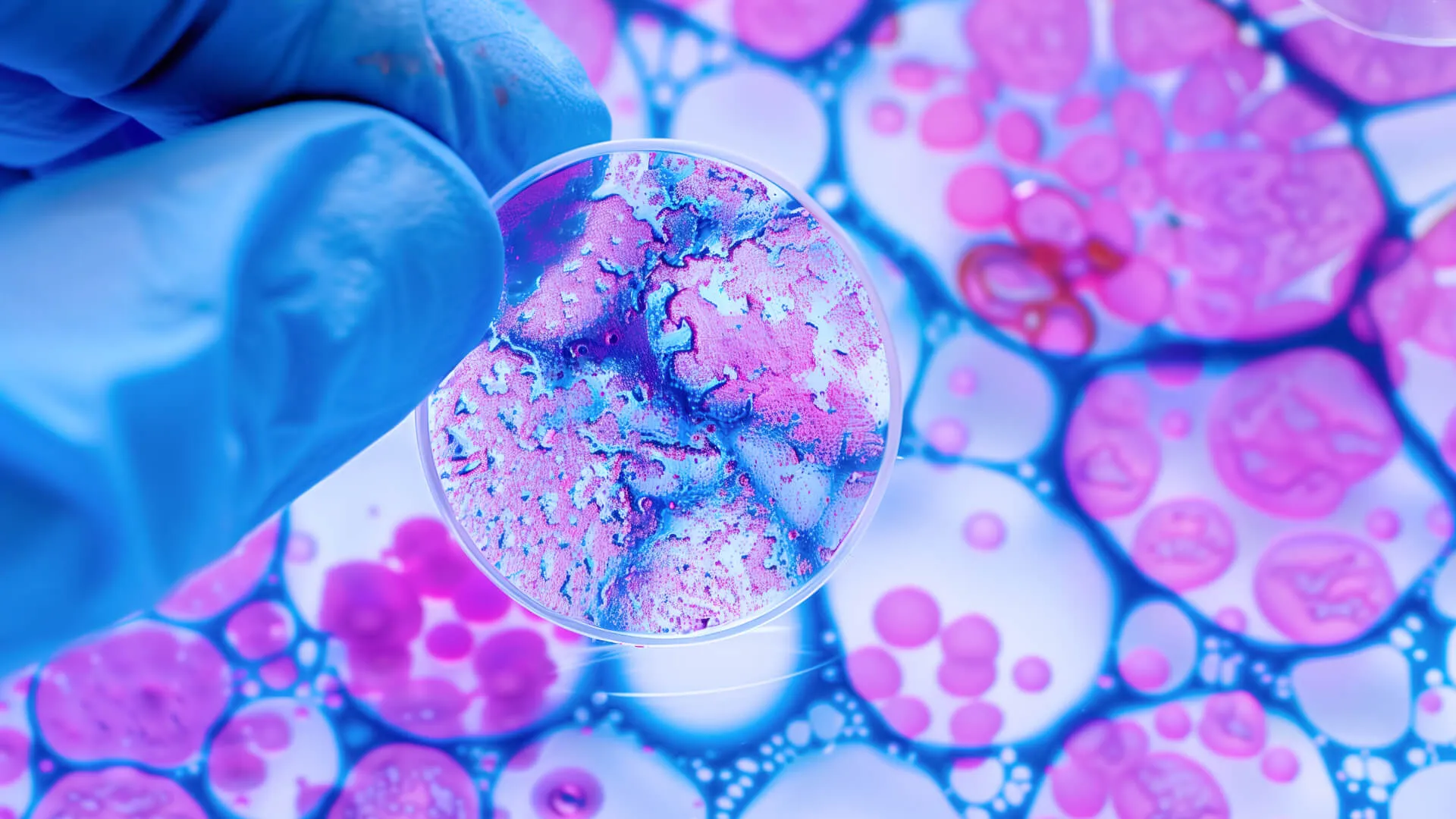 Biotechnology: Scientist holding cell samples