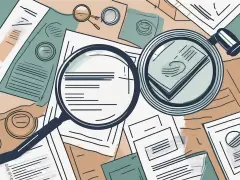 various types of bonds such as government and corporate, represented as physical certificates, with a magnifying glass hovering over them to signify examination of their value, hand-drawn abstract ill...