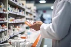 pharmacist in pharmacy equipment in hospital Ai Generative