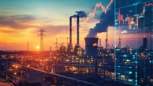 Invest in Nuclear Fusion - Nuclear Energy Facility with Stock Market Chart Overlaid