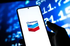 Chevron Logo on Smart Phone Screen
