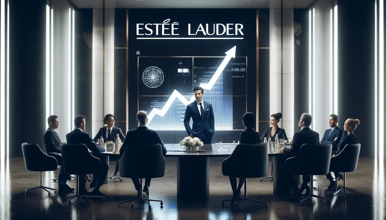 AI depiction of Estée Lauder's CEO and the board members.