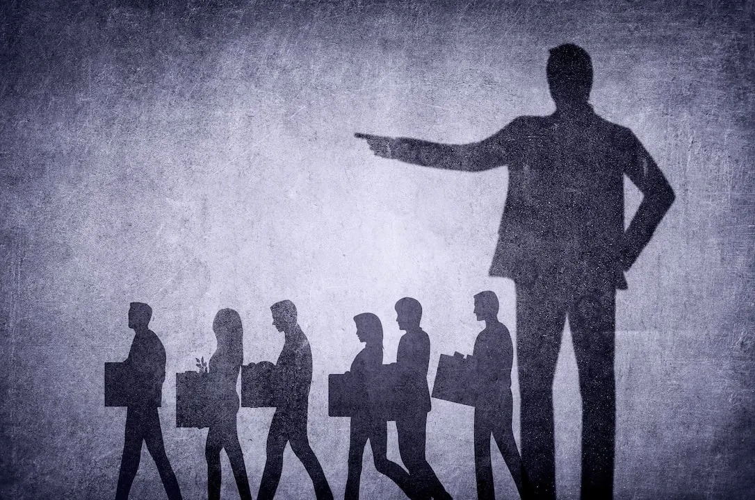 Mass Layoffs by Corporations - Tyrannical Bosses and Managers - Conceptual Illustration