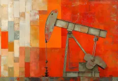 Oil pump jack artwork, energy industry, abstract background