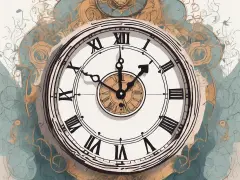 a large, ornate clock surrounded by various types of bonds, with a question mark hovering above, hand-drawn abstract illustration for a company blog, white background, professional, minimalist, clean...