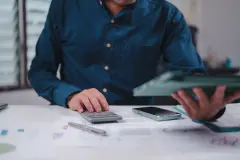 Person Analyzing Financial Data