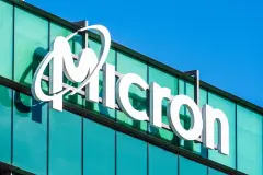 Close up of Micron Logo at their headquarters in Silicon Valley; Micron Technology, Inc. is an American producer of computer memory and computer data storage