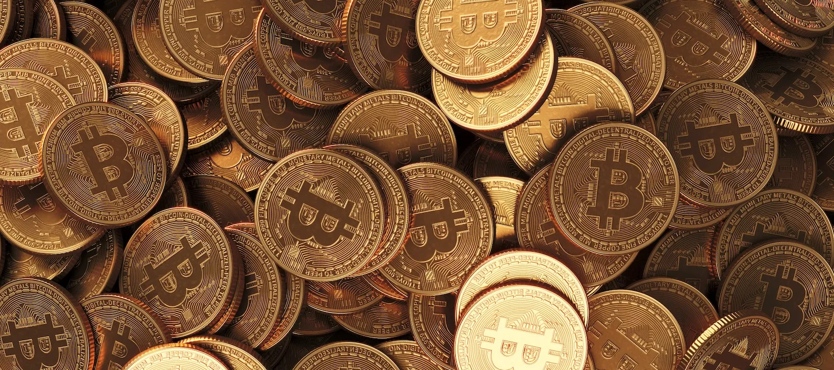 Bitcoin Crypto currency coins background.