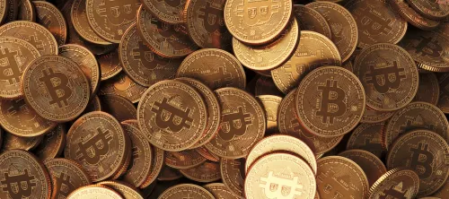 Bitcoin Crypto currency coins background.