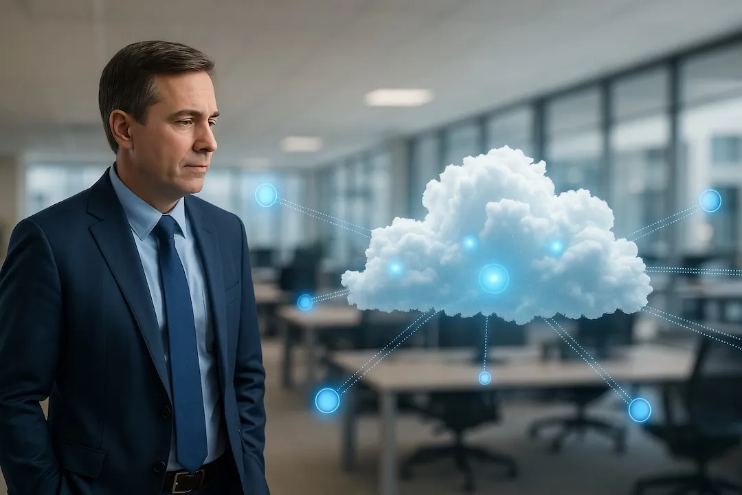 Businessman Cloud Computing Network Technology Digital Data Storage Server