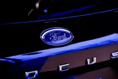 Ford logo on dark blue car
